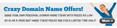 Domains from just £1.49 per year!