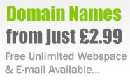 Register Domain Names. Buy from &pound;2.99