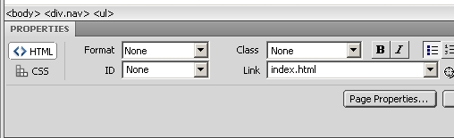 Adding a hyperlink in Dreamweaver CS4