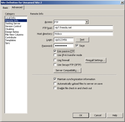 Turning on passive mode on Dreamweaver CS4
