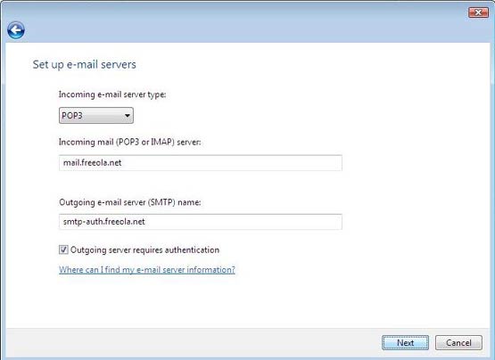 Windows Mail Freedom Setup