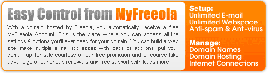 Control your domain settings easily with MyFreeola
