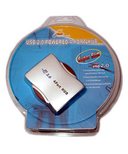 Freeola USB Hub - 4 Port Powered USB 2 with Power Adaptor