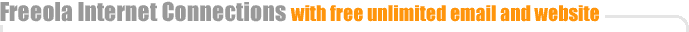 Freeola Internet Connections with unlimited email and website services