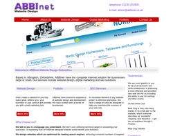 Screenshot of the ABBInet homepage