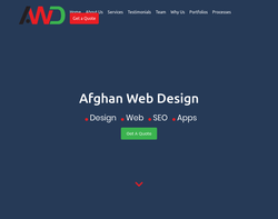 Screenshot of the Afghan Web Design homepage
