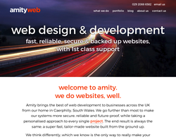 Screenshot of the Amity Web Solutions Ltd homepage