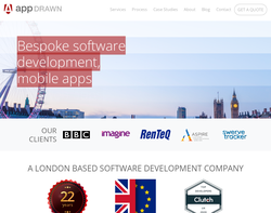 Screenshot of the AppDrawn Software Development homepage