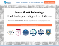 Screenshot of the Auxesis Infotech homepage