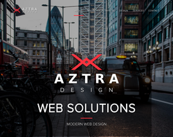 Screenshot of the Aztra Design homepage