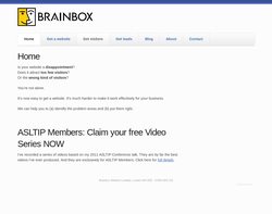 Screenshot of the Brainbox homepage