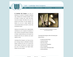 Screenshot of the CambridgeWeb Designers homepage