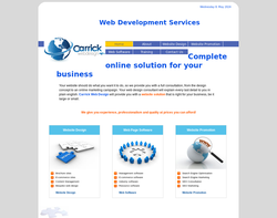 Screenshot of the Carrick Web Design homepage