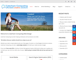 Screenshot of the Caterham Computing homepage