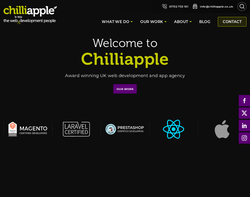 Screenshot of the Chilliapple homepage