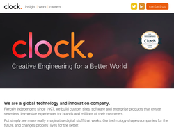 Screenshot of the Clock homepage