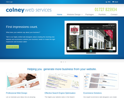 Screenshot of the Colney Web Services homepage