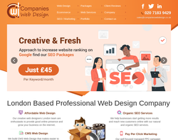 Screenshot of the Companies Web Design London homepage