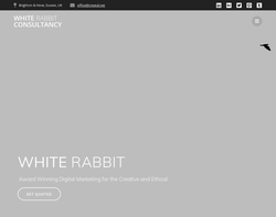 Screenshot of the White Rabbit Consultancy homepage