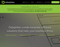 Screenshot of the Dataphiles Ltd homepage