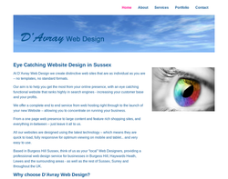 Screenshot of the D'Avray Web Design homepage