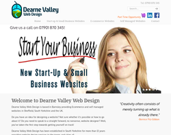 Screenshot of the Dearne Valley Web Design homepage