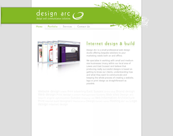 Screenshot of the Design Arc homepage