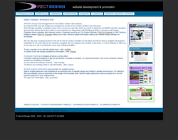 Screenshot of the Direct Design homepage