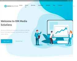 Screenshot of the DM Media Solutions homepage
