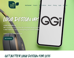 Screenshot of the Do More Design homepage