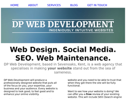 Screenshot of the DP Web Development homepage