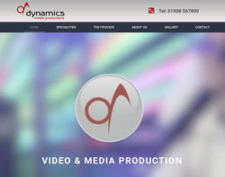 Screenshot of the Dynamics Media homepage