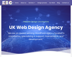 Screenshot of the EBC Designs homepage
