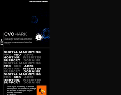 Screenshot of the Evo Mark homepage