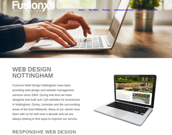 Screenshot of the Fusionxs Web Design homepage