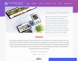 Screenshot of the Future Store homepage
