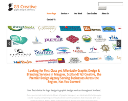 Screenshot of the G3 Creative homepage