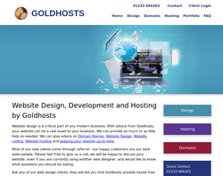 Screenshot of the GoldHosts homepage