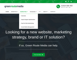 Screenshot of the Green Route Media homepage