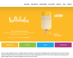 Screenshot of the Hullabaloo Visual Communications Limited homepage