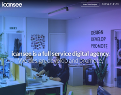 Screenshot of the icansee Web Design homepage