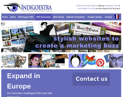Screenshot of the Indigoextra Web Design homepage