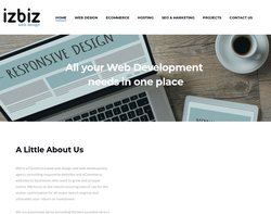 Screenshot of the Izbiz Web Design homepage