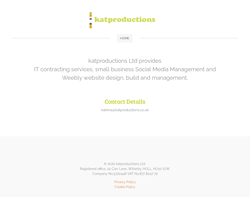 Screenshot of the Katproductions Limited homepage