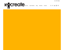 Screenshot of the Kcreate homepage