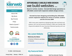 Screenshot of the Kierweb homepage