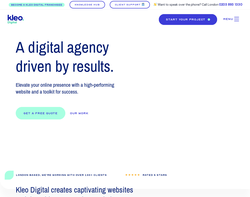 Screenshot of the Kleo Digital London homepage