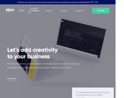Screenshot of the Kleo Digital homepage