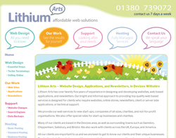 Screenshot of the Lithium Arts homepage