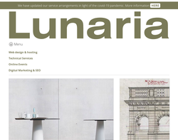 Screenshot of the Lunaria Design homepage